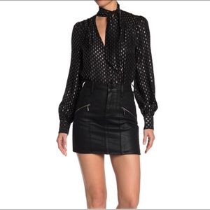 Paige | Aideen | Onyx Coated Black Denim Mini Skirt | 27